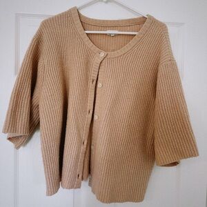 Aerie Pink Short Sleeve Cardigan